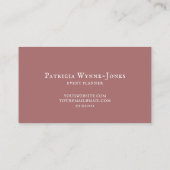 Carte De Visite Floral Rustique Aquarelle Marsala (Dos)