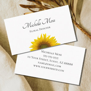 Carte de visite floral rustique de tournesol moder