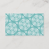 CARTE DE VISITE floral silhouette motif turquoise (Dos)
