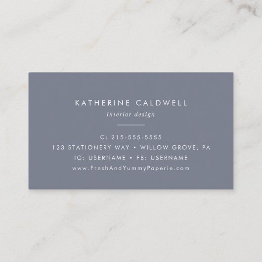 Carte de visite floral simple (Dos)