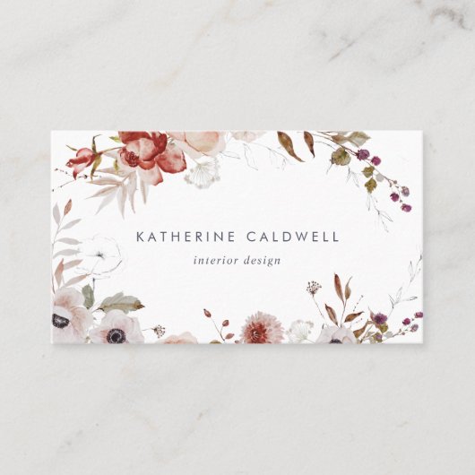 Carte de visite floral simple (Devant)