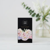 Carte de visite floral simple et élégant avec code (Debout devant)