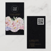 Carte de visite floral simple et élégant avec code (Devant / Derrière)
