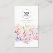 Carte de visite floral simple et élégant avec code (Devant)