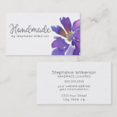 Carte de visite floral simple fait main (Devant / Derrière)