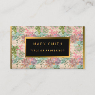 Carte De Visite Floral sur Personnaliser Or Bois Professionnel Mod
