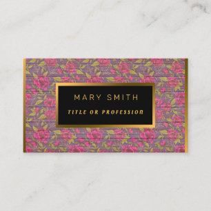 Carte De Visite Floral sur Personnaliser Or Bois Professionnel Mod