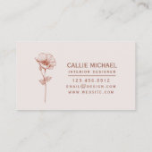 Carte de visite Floral Terracotta (Dos)
