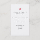 Carte De Visite Floral Tropical Beauté Salon Spa (Dos)