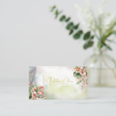 Carte De Visite Floral Tropical Botanical Moderne QR Code (Debout devant)