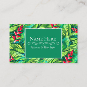 Carte De Visite Floral tropical de l'Heliconia