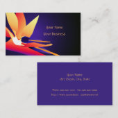 Carte de visite floral tropical de l'Oiseau du Par (Devant / Derrière)