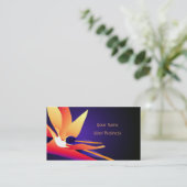 Carte de visite floral tropical de l'Oiseau du Par (Debout devant)