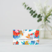 Carte De Visite Floral tropical vibrant (Debout devant)
