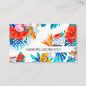 Carte De Visite Floral tropical vibrant (Devant)