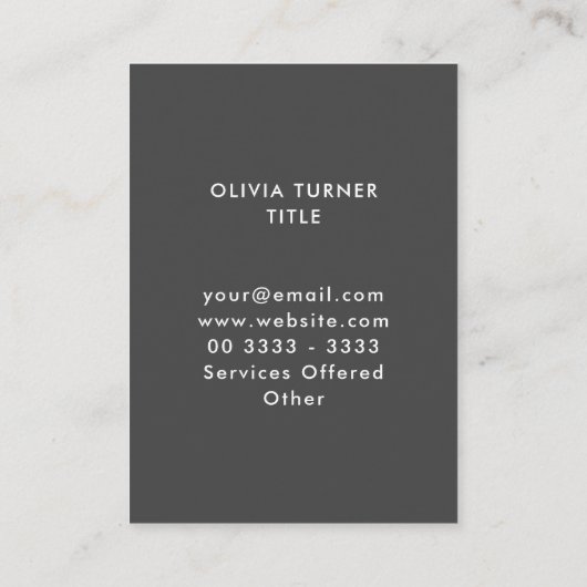 Carte de visite floral Tulip Spring (Dos)