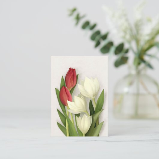 Carte de visite floral Tulip Spring (Debout devant)