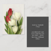 Carte de visite floral Tulip Spring (Devant / Derrière)