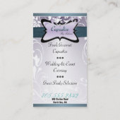 Carte de visite floral turquoise élégant de petit (Dos)