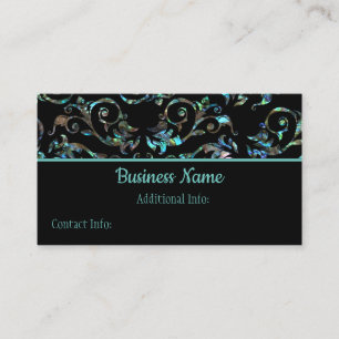 Carte de visite floral Turquoise et Black Pearl
