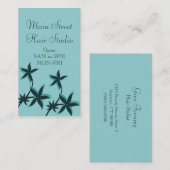 Carte de visite floral ultramoderne, Turquoise (Devant / Derrière)