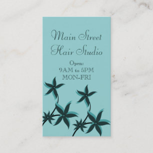 Carte de visite floral ultramoderne, Turquoise