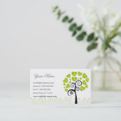 Carte de visite floral vert (Debout devant)