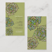 Carte de visite floral vert de services de santé (Devant / Derrière)