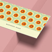 Carte De Visite Floral Vert moutarde Jaune Petite Fleur Rétro