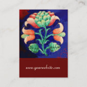 Carte De Visite FLORAL, vert rouge bleu orange (Dos)