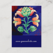 Carte De Visite FLORAL, vert rouge bleu orange (Dos)