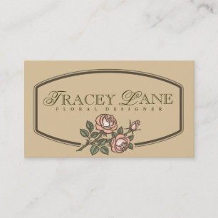Carte de visite floral vintage