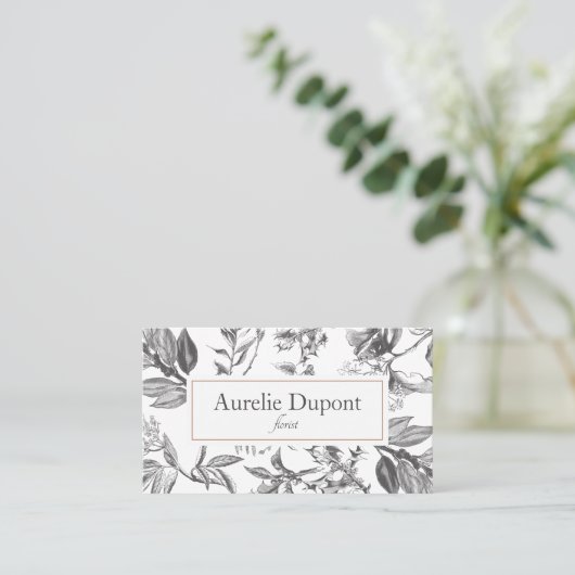 Carte de visite floral vintage (Debout devant)