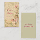 Carte de visite floral vintage (Devant / Derrière)