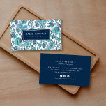 Carte De Visite Floral Vintage Boho bleu<br><div class="desc">Des cartes de visite imprimés personnalisés et abordables, personnalisés avec votre nom et vos coordonnées. Cet élégant design chic est orné d'un arrière - plan à imprimés floraux vintages de saumons bleus. Utilisez les outils de conception pour modifier le texte avec les polices et les couleurs que vous voulez. Changez...</div>