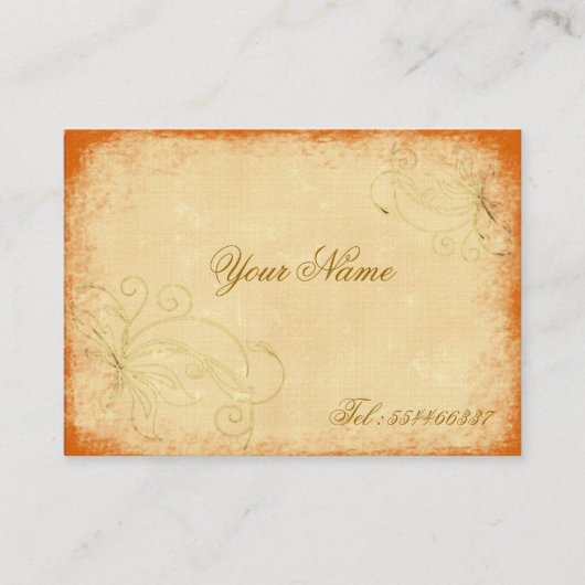 Carte De Visite floral vintage de tourbillonnement (Devant)