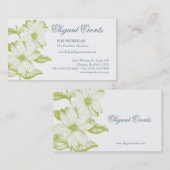 Carte De Visite Floral vintage élégant (Devant / Derrière)