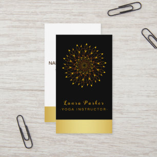 Carte De Visite Floral Vintage Mandala Gold Lotus Yoga Holistic