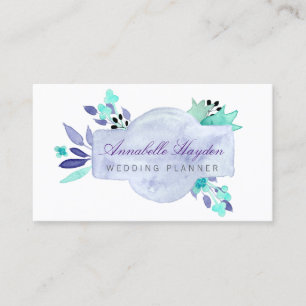 Carte De Visite Floral Vintage pourpre