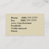 Carte de visite floral vintage victorien (Dos)