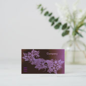 carte de visite floral violet henna mehndi (Debout devant)