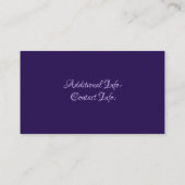 Carte de visite floral violet monogramme 2 (Dos)