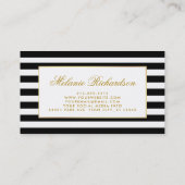 Carte De Visite Floral violet Ultra violet or rayé (Dos)