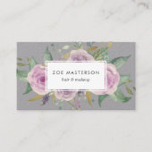 Carte De Visite Floral violet vintage (Devant)