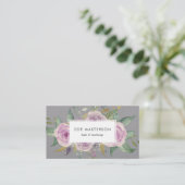 Carte De Visite Floral violet vintage (Debout devant)
