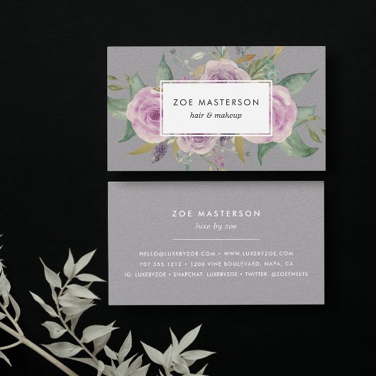 Carte De Visite Floral violet vintage