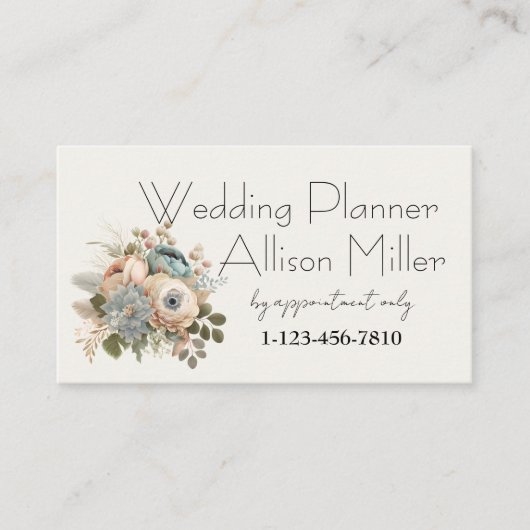 Carte De Visite Floral wedding planner (Devant)