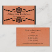 Carte de visite floral Whimsical, Coral (Devant / Derrière)