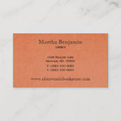 Carte de visite floral Whimsical, Coral (Dos)