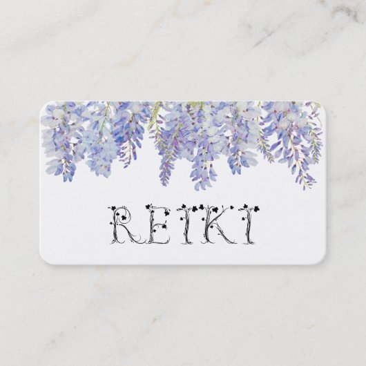 Carte De Visite *~* Floral Wisteria Flower Watercolor - REIKI (Devant)
